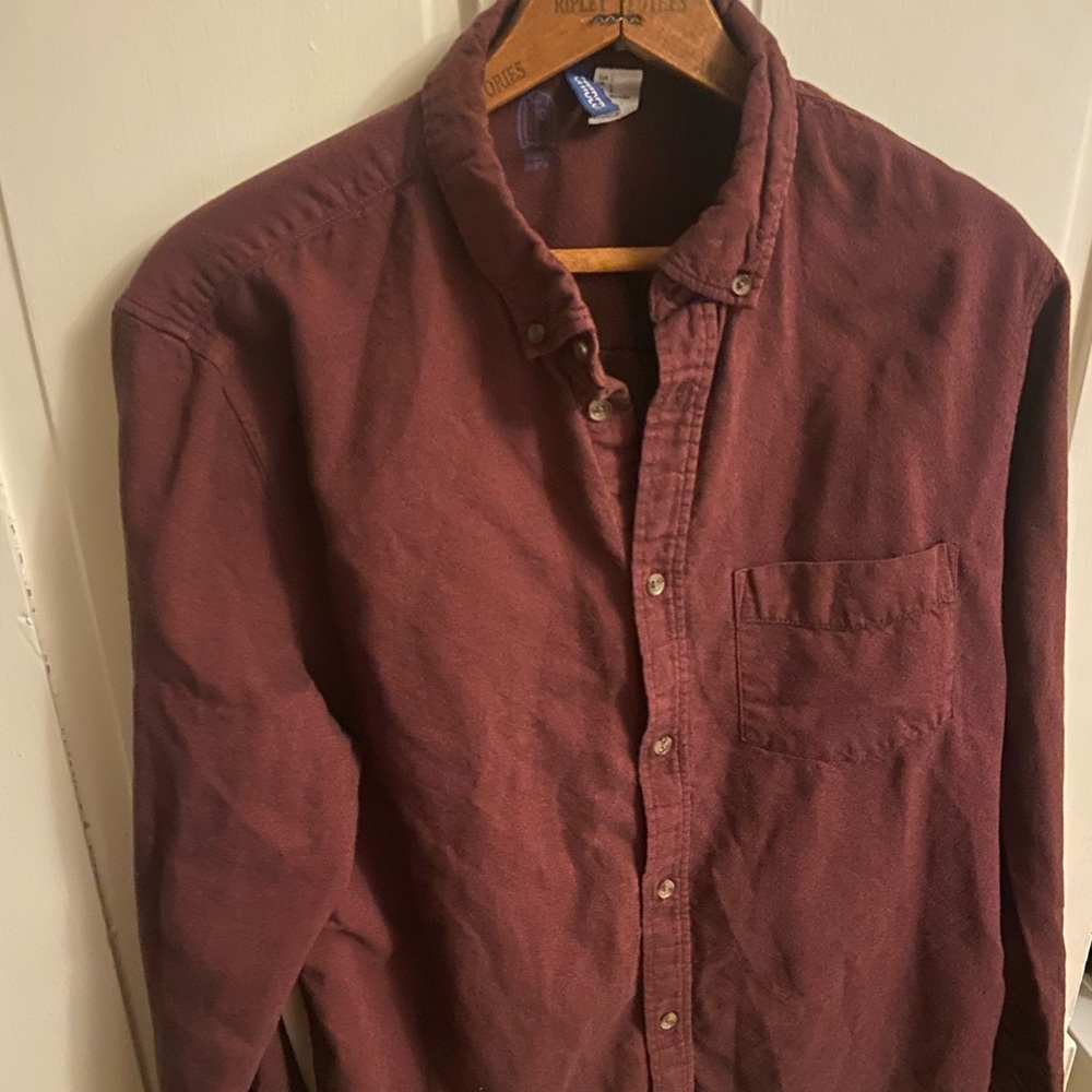 Divided Long Sleeve Button Down